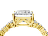 Yellow gold Radiant Cut Diamond Scattered Round Accent Ring with Prong Setting_16