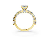 Yellow gold Radiant Cut Diamond Side Stone Engagement Ring with Four-Prong Setting_27