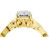 Yellow gold Radiant Cut Diamond Solitaire Celtic Knot Ring with Four-Prong Setting_102