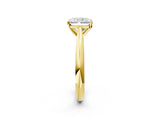 Yellow gold Radiant Cut Diamond Solitaire Engagement Ring with Cathedral Setting and Four-Prong Mount_167