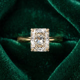 Yellow gold Radiant Cut Diamond Solitaire Engagement Ring with Cathedral Setting and Four-Prong Mount_17