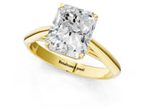Yellow gold Radiant Cut Diamond Solitaire Engagement Ring with Cathedral Setting and Four-Prong Mount_95