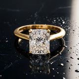 Yellow gold Radiant Cut Diamond Solitaire Engagement Ring with Classic Band and Four-Prong Setting_148