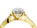 Yellow gold Radiant Cut Diamond Solitaire Engagement Ring with Twisted Pavé Band and Four-Prong Setting_66