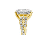 Yellow gold Radiant Cut Diamond Solitaire Engagement Ring with Twisted Pavé Band and Four-Prong Setting_67