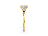 Yellow gold Radiant Cut Diamond Solitaire Ring with Classic Band and Four-Prong Setting_10