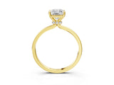 Yellow gold Radiant Cut Diamond Solitaire Ring with Classic Band and Four-Prong Setting_11