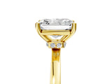 Yellow gold Radiant Cut Diamond Solitaire Ring with Classic Band and Four-Prong Setting_13