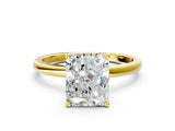 Yellow gold Radiant Cut Diamond Solitaire Ring with Classic Band and Four-Prong Setting_8