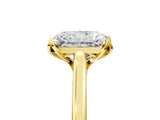 Yellow gold Radiant Cut Diamond Solitaire Ring with Flower Prong Setting and Classic Band_243