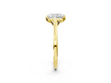 Yellow gold Radiant Cut Diamond Solitaire Ring with Flower Prong Setting and Classic Band_57