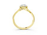 Yellow gold Radiant Cut Diamond Solitaire Ring with Flower Prong Setting and Classic Band_58