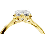 Yellow gold Radiant Cut Diamond Solitaire Ring with Flower Prong Setting and Classic Band_59