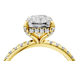 Yellow gold Radiant Cut Diamond Solitaire Ring with Four-Prong Setting and Pavé Band_7