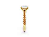 Yellow gold Radiant Cut Diamond Solitaire Ring with Pavé Band and Four-Prong Setting_2