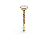 Yellow gold Radiant Cut Diamond Solitaire Ring with Pavé Band and Four-Prong Setting_2