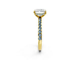 Yellow gold Radiant Cut Diamond Solitaire Ring with Pavé Band and Four-Prong Setting_2