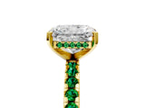 Yellow gold Radiant Cut Diamond Solitaire Ring with Pavé Band and Four-Prong Setting_5