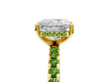 Yellow gold Radiant Cut Diamond Solitaire Ring with Pavé Band and Four-Prong Setting_5