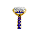 Yellow gold Radiant Cut Diamond Solitaire Ring with Pavé Band and Four-Prong Setting_5