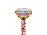 Yellow gold Radiant Cut Diamond Solitaire Ring with Pavé Band and Four-Prong Setting_5
