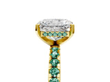 Yellow gold Radiant Cut Diamond Solitaire Ring with Pavé Band and Four-Prong Setting_5