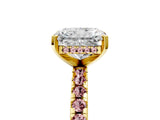 Yellow gold Radiant Cut Diamond Solitaire Ring with Pavé Band and Four-Prong Setting_5