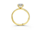 Yellow gold Radiant Cut Diamond Solitaire Ring with Pavé Band and Hidden Halo_24