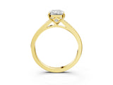 Yellow gold Radiant Cut Diamond Solitaire Ring with Pavé Band and Prong Setting_19