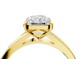 Yellow gold Radiant Cut Diamond Solitaire Ring with Pavé Band and Prong Setting_20