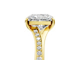 Yellow gold Radiant Cut Diamond Solitaire Ring with Pavé Band and Prong Setting_21