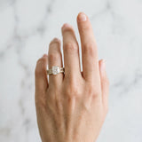 Yellow gold Radiant Cut Diamond Solitaire Ring with Pavé and Channel Set Band_87