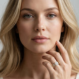Yellow gold Radiant Cut Diamond Solitaire Ring with Pavé and Channel Set Band_88