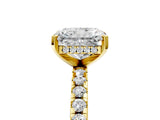 Yellow gold Radiant Cut Diamond Solitaire Ring with Round  Pavé Band and Four-Prong Setting_54
