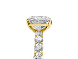 Yellow gold Radiant Cut Diamond Solitaire Ring with Shared Prong Pavé Band and Four-Prong Setting_89
