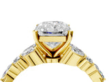 Yellow gold Radiant Cut Diamond Solitaire Ring with Side Stones and Four-Prong Setting_145