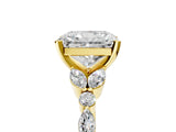 Yellow gold Radiant Cut Diamond Solitaire Ring with Side Stones and Four-Prong Setting_146