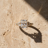 Yellow gold Radiant Cut Diamond Solitaire Ring with Side Stones and Four-Prong Setting_16