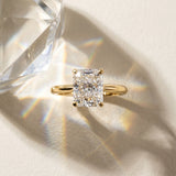 Yellow gold Radiant Cut Diamond Solitaire Ring with Six-Prong Setting and Classic Band_17