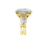Yellow gold Radiant Cut Diamond Solitaire Ring with Tapered Baguette Accents and Four-Prong Setting_74