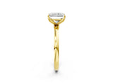 Yellow gold Radiant Cut Diamond Solitaire Ring with Thin Band and Prong Setting_14