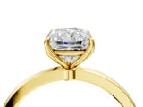 Yellow gold Radiant Cut Diamond Solitaire Ring with Thin Band and Prong Setting_16