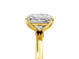 Yellow gold Radiant Cut Diamond Solitaire Ring with Thin Band and Prong Setting_17