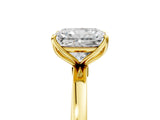 Yellow gold Radiant Cut Diamond Solitaire Ring with Thin Band and Prong Setting_29