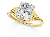 Yellow gold Radiant Cut Diamond Solitaire Ring with Twist Band and Four-Prong Setting_72