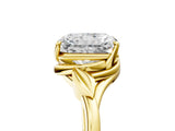Yellow gold Radiant Cut Diamond Solitaire Ring with Twist Band and Four-Prong Setting_76