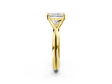 Yellow gold Radiant Cut Diamond Solitaire Twist Band Prong Setting Ring_55