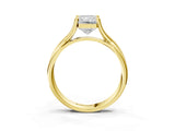 Yellow gold Radiant Cut Diamond Solitaire Twist Band Prong Setting Ring_56