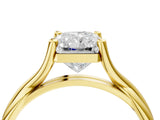 Yellow gold Radiant Cut Diamond Solitaire Twist Band Prong Setting Ring_57
