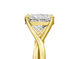 Yellow gold Radiant Cut Diamond Solitaire Twist Band Prong Setting Ring_58